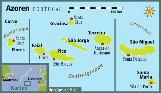 Karte der Azoren